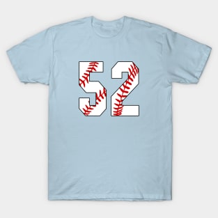 Baseball Number 52 #52 Baseball Shirt Jersey Favorite Player Biggest Fan T-Shirt
